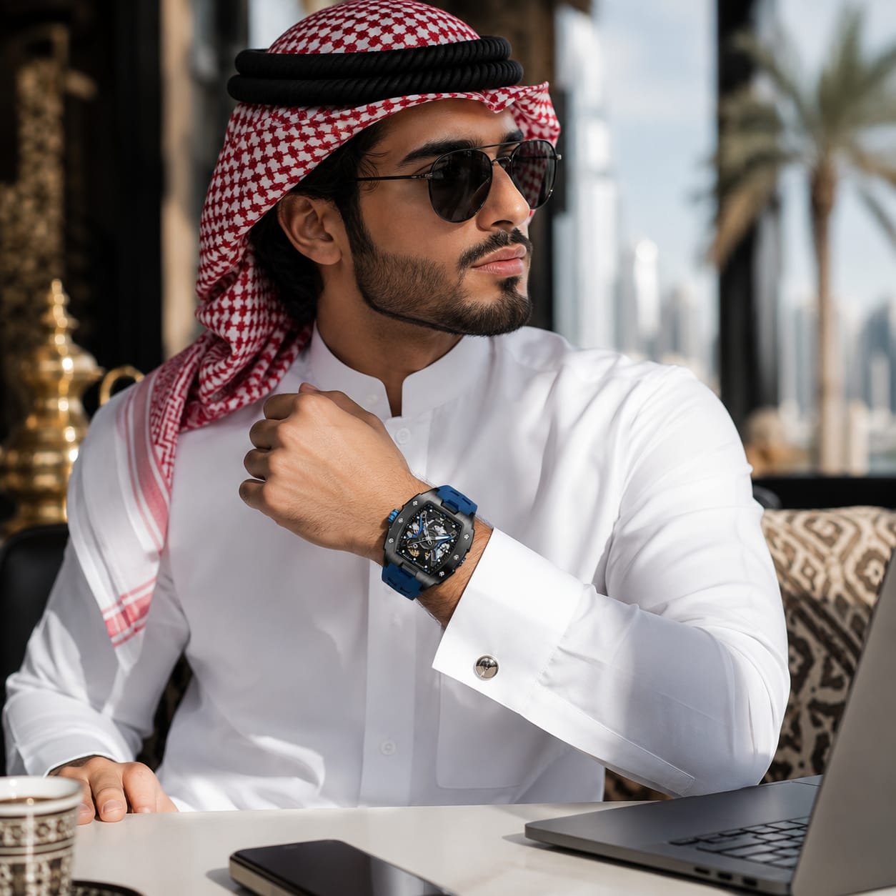 ONOLA Skeleton Automatic Watch for Men | Waterproof Silicone Strap
