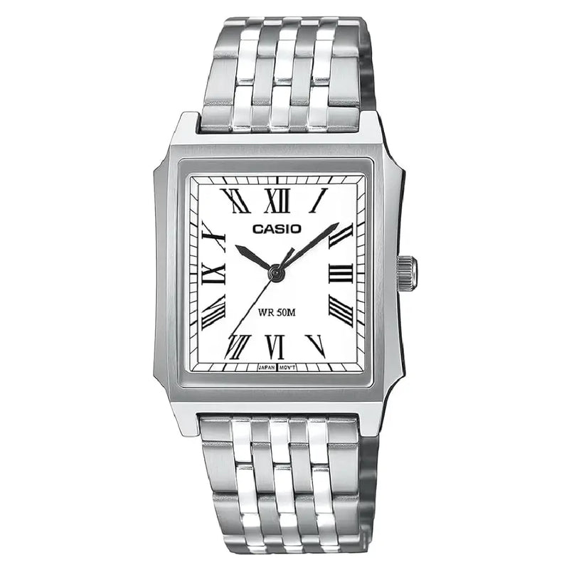 Casio Collection Analog MTP-B190D-7BVDF White Dial Stainless Steel Men's Watch