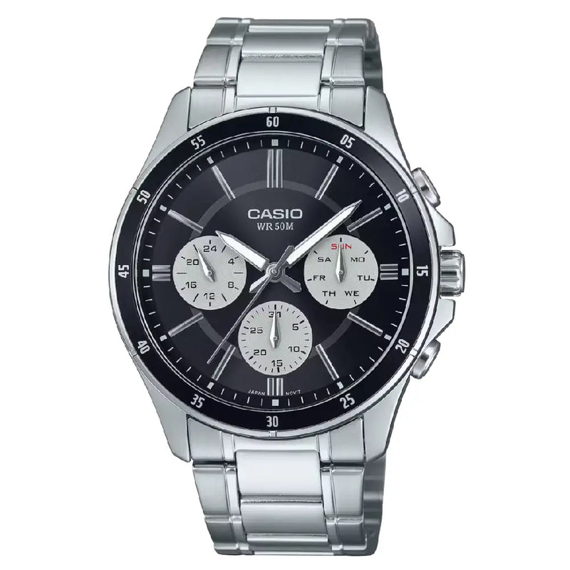 Casio Collection Analog MTP-1374D-1A3 Black Dial Stainless Steel Men's Watch