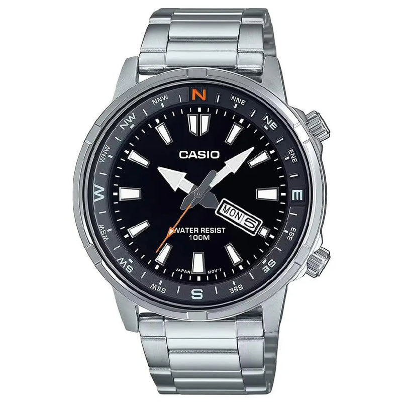 Casio Collection Analog MTD-130D-1A4VDF Black Dial Stainless Steel Men's Watch