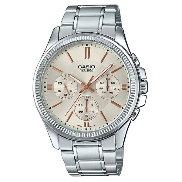 Casio Collection Analog MTP-1375D-7A2VDF Silver Dial Stainless Steel Men's Watch