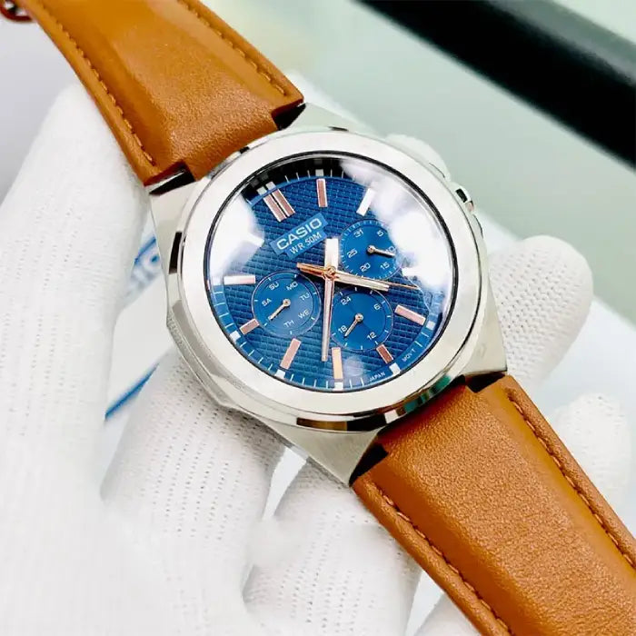 Casio Enticer MTP-SW330L-2AVDF Multi-Hand Analog Blue Dial Leather Strap Men's Watch detail view