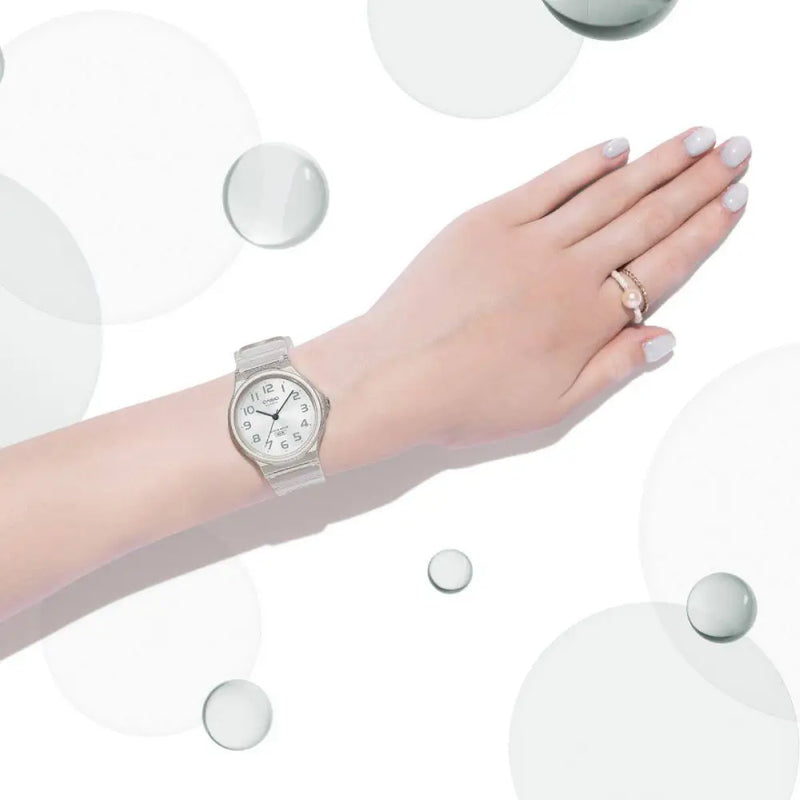 Casio Collection Analog MQ-24S-7BDF White Dial Resin Strap Unisex Watch detail view