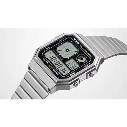 Casio Vintage Digital A130WE-1ADF Black Dial Stainless Steel Unisex Watch