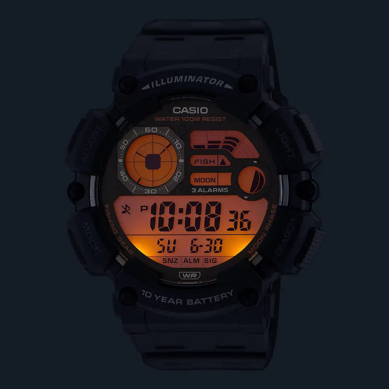 Casio Sports Digital WS-1500H-1AVDF Black Display Dial Resin Strap Men's Watch detail view