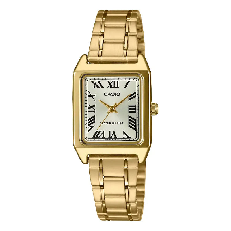 Casio Enticer Ladies Analog LTP-V007G-9BUDF Gold Dial Stainless Steel Women's Watch