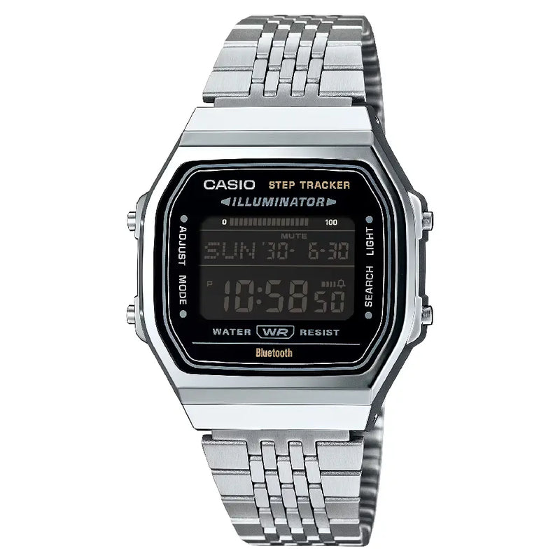 Casio Vintage Digital ABL-100WE-1BDF Bluetooth Black Dial Stainless Steel Unisex Watch
