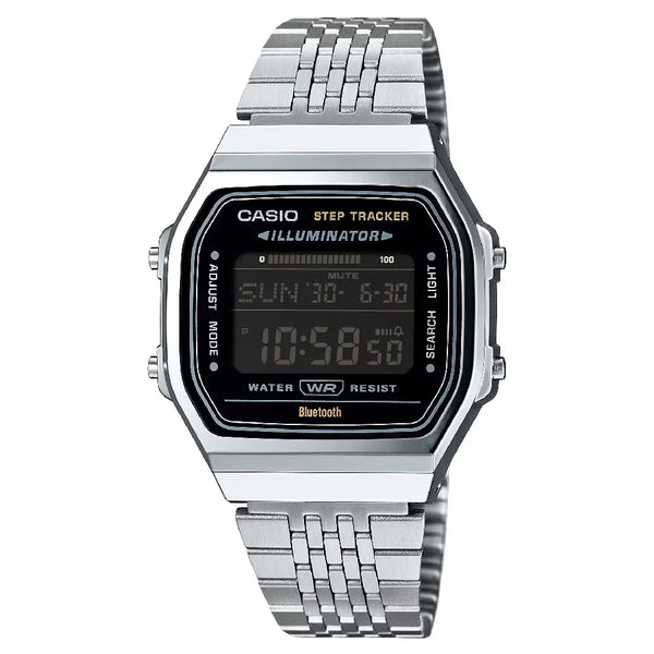 Casio Vintage Digital ABL-100WE-1BDF Bluetooth Black Dial Stainless Steel Unisex Watch