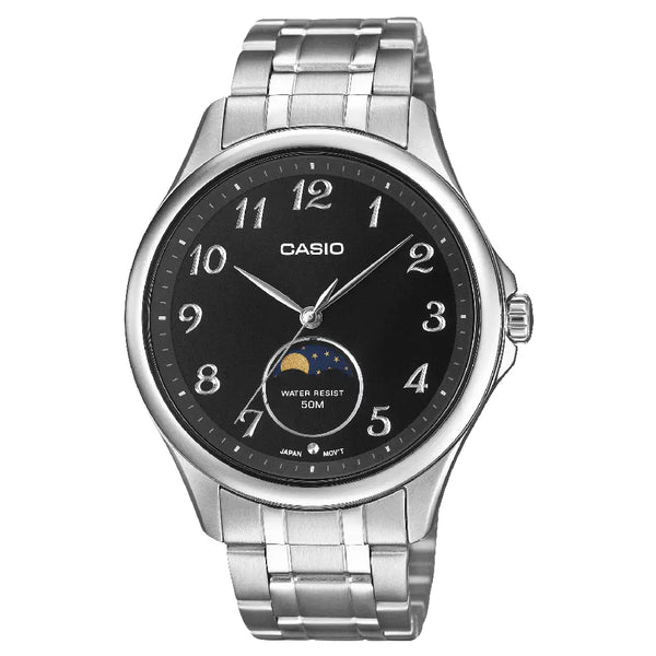 Casio Classic MTP-M110D-1A Analog (New Model) Moon Phase Black Dial Stainless Steel Men's Watch