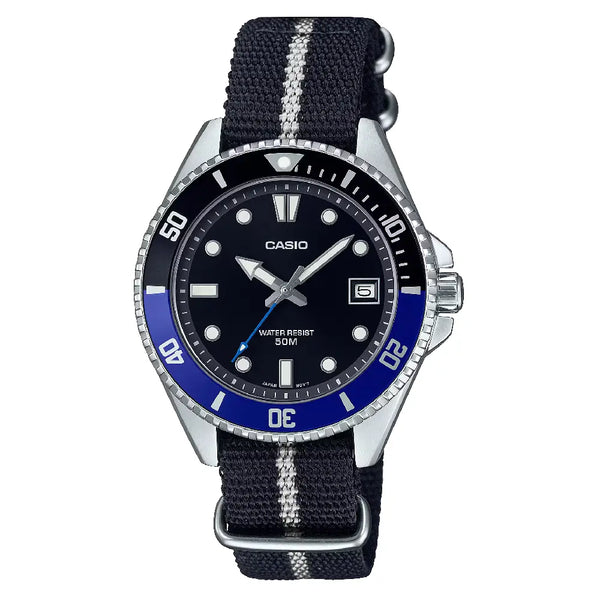 Casio Diver's MDV-10C-1A2VDF Analog Black Dial Resin Strap Watch