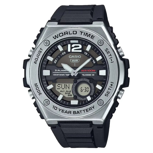 Casio Analog-Digital MWQ-100-1AVDF Black Dial Resin Strap Men's Watch