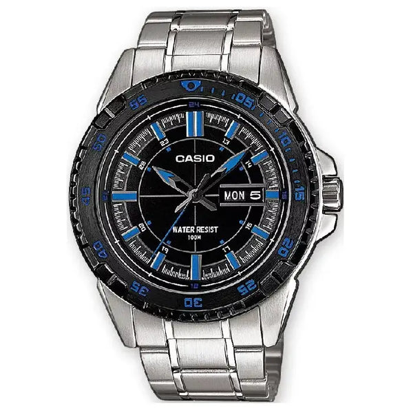 Casio Collection Analog MTD-1078D-1A2DF Black Dial Stainless Steel Men's Watch