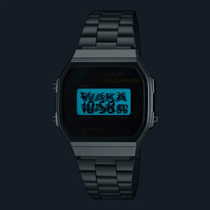Casio Vintage Digital A168WEPC-7ADR PAC-MAN Graphics Dial Stainless Steel Unisex Watch