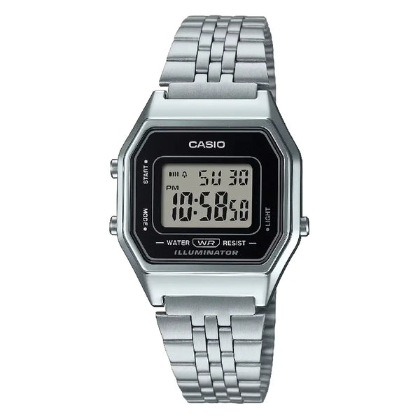 Casio Vintage Digital LA680WA-1DF Grey Dial Stainless Steel Women's Watch