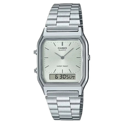 Casio Vintage Analog-Digital AQ-230A-7AMQYDF Silver Dial 29.8mm Stainless Steel Unisex Watch