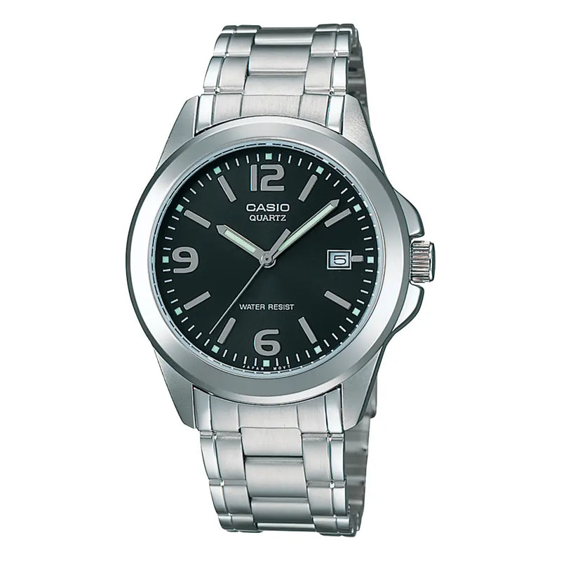 Casio Standard Analog MTP-1215A-1ADF Black Dial 38.4mm Stainless Steel Men's Watch
