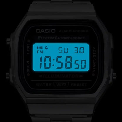Casio Vintage Digital A168WA-1WDF Black Dial Stainless Steel Unisex Watch