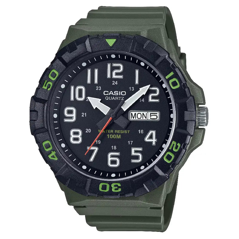 Casio Collection Analog MRW-210H-3AVDF Black Dial Resin Strap Men's Watch