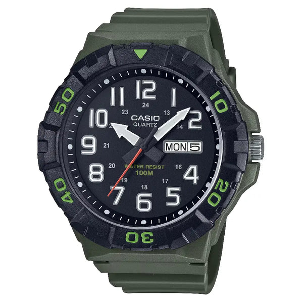 Casio Collection Analog MRW-210H-3AVDF Black Dial Resin Strap Men's Watch
