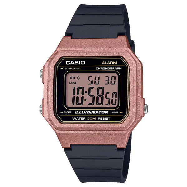 Casio Digital W-217HM-5AVDF Rose Gold Display Dial Resin Strap Men's Watch