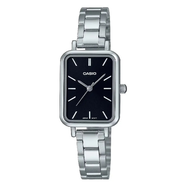 Casio Enticer Ladies Analog LTP-V009D-1EUDF Black Dial Stainless Steel Women's Watch