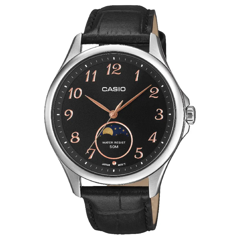 Casio Classic MTP-M110L-1A Analog (New Model) Moon Phase Brown Dial Leather Strap Men's Watch