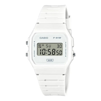 Casio Vintage Digital F-91WB-7A White Dial Resin Strap Unisex Watch