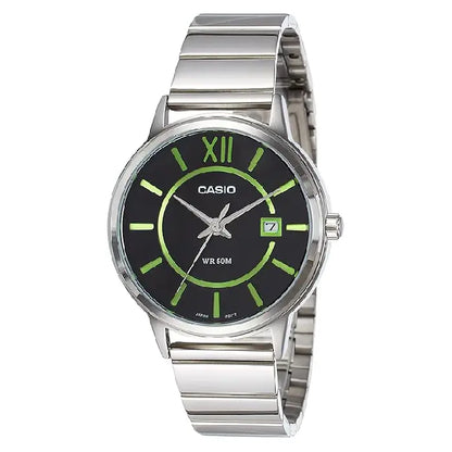 Casio Enticer MTP-E134D-1BVDF Date Analog Black Dial Stainless Steel Men's Watch