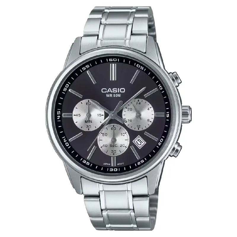Casio Enticer MTP-E515D-1AVDF Chronograph Analog Black Dial Stainless Steel Men's Watch