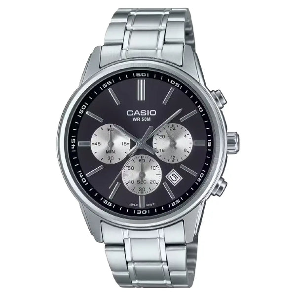 Casio Enticer MTP-E515D-1AVDF Chronograph Analog Black Dial Stainless Steel Men's Watch
