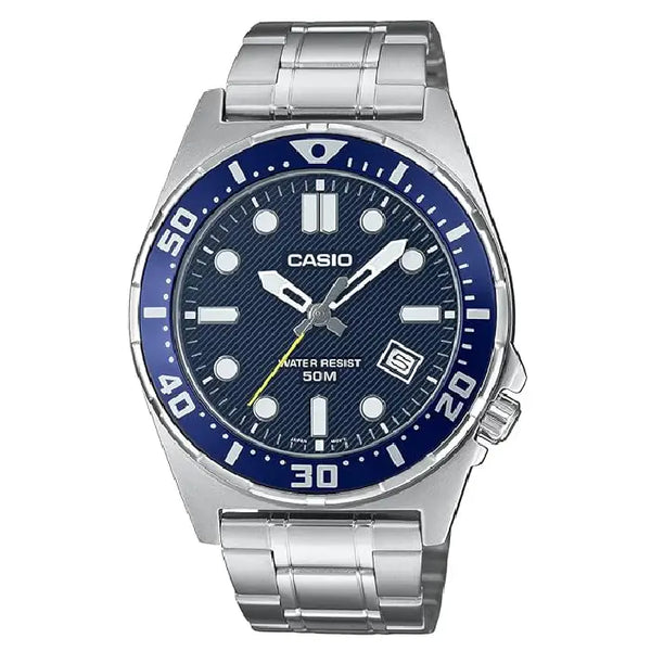 Casio Collection Analog MTD-135D-2AVDF Blue Dial Stainless Steel Men's Watch