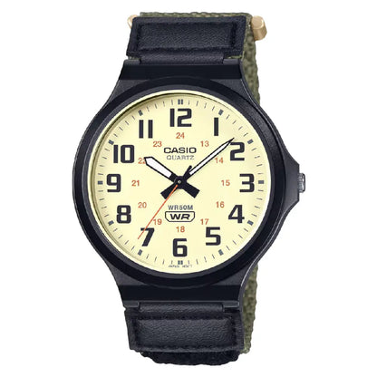 Casio Standard Analog MW-240B-3BVDF Beige Dial Nylon strap Men's Watch