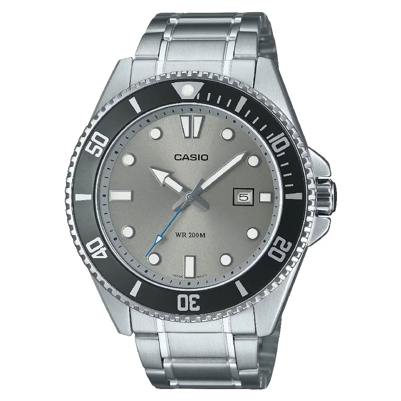 Casio Diver's MDV-107D-8AVDF Analog Grey Dial Stainless Steel Men's Watch