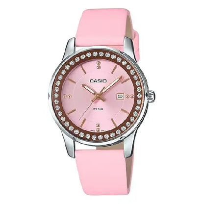 Casio Standard Analog LTP-1358L-4A2VDF Pink Dial Leather Strap Women's Watch