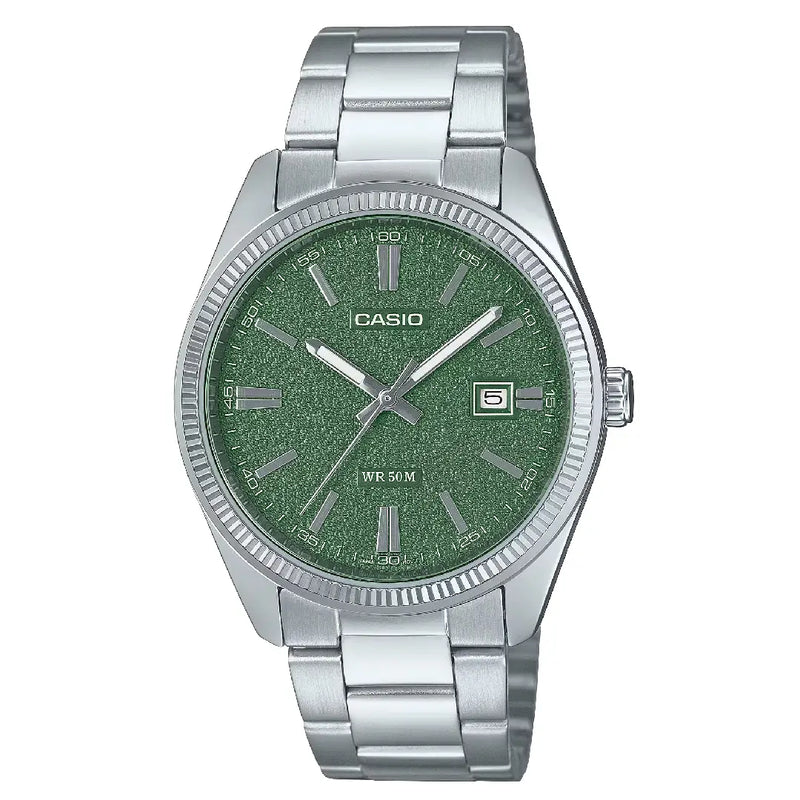 Casio Collection MTP-1302DA-3AVDF Analog Green Dial Stainless Steel Men's Watch