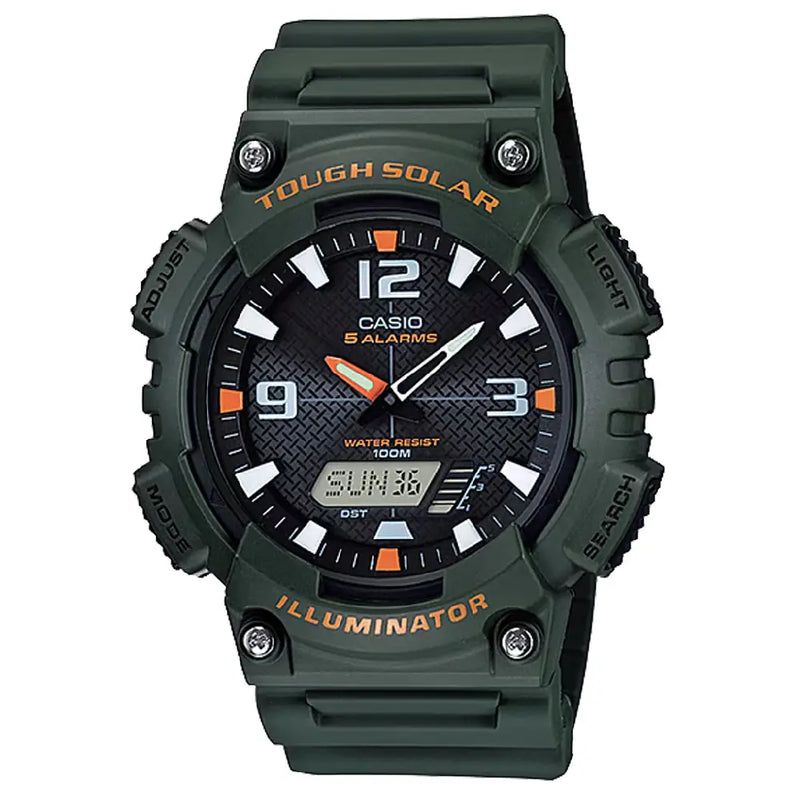 Casio Standard Analog-Digital Solar AQ-S810W-3AVDF Black Dial 46.6mm Resin Strap Men's Watch